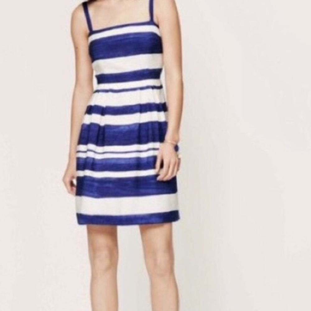 Loft blue as white striped dress